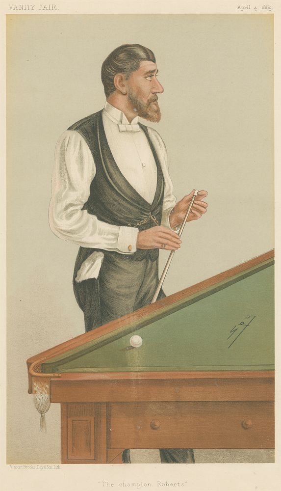 Vanity Fair: Sports, Miscellaneous Billiards; 'The Champion Roberts', Mr. John Roberts, Jr., April 4, 1885