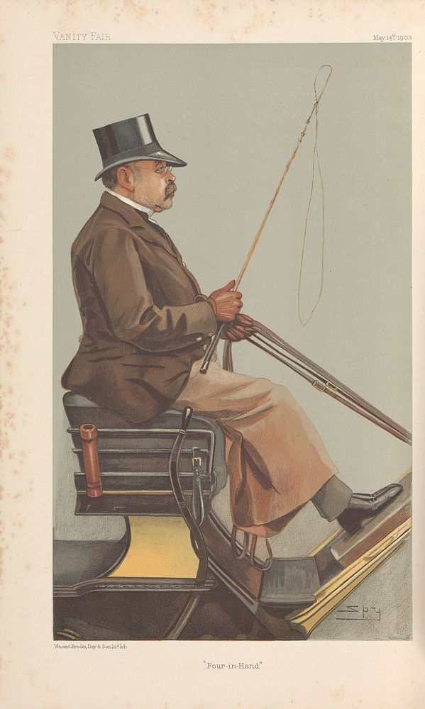 Vanity Fair: Sports, Miscellaneous: Carriages; 'Four-in-hand', Baron Adolph Wilhelm Deichman, May 14, 1903