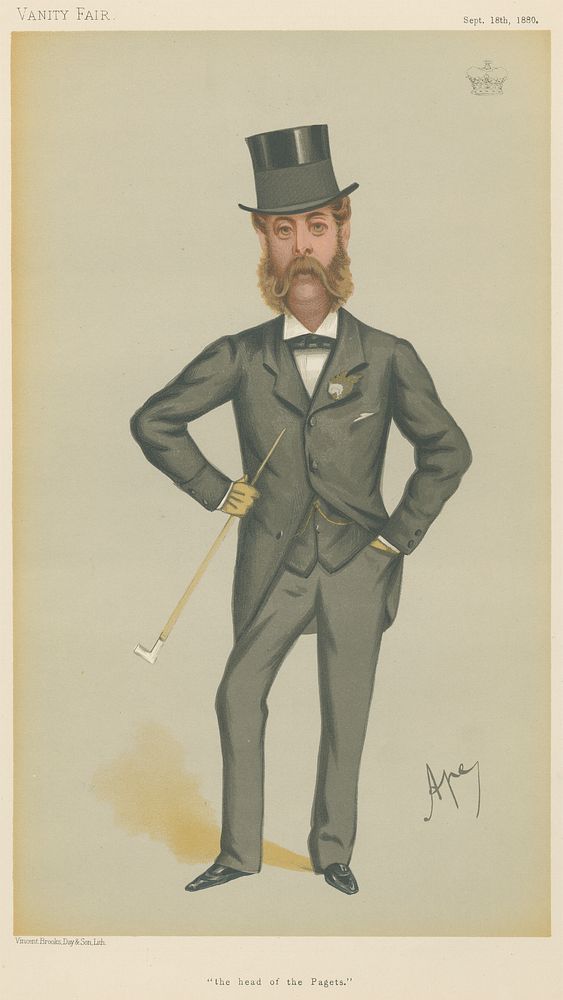 Vanity Fair: Turf Devotees; 'The Head of the Pagets', The Marquis of Anglesey, September 18, 1880
