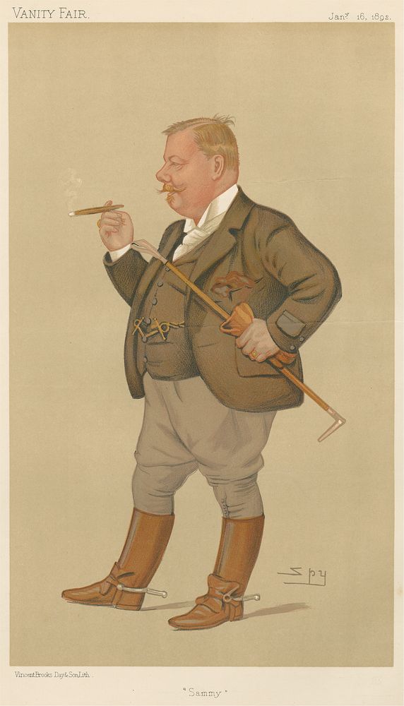 Vanity Fair: Turf Devotees; 'Sammy', Mr. Edward Linley Sambourne, January 16, 1892