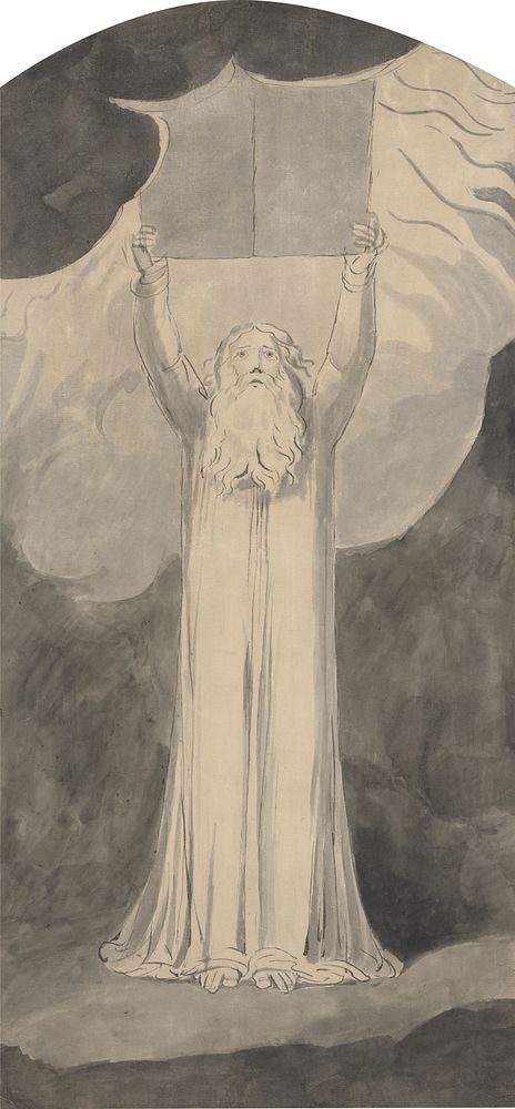 Moses Receiving the Law by William Blake. Original from Yale Center for British Art.