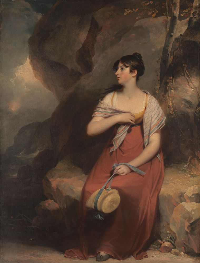 A Woman in a Landscape by Sir Martin Archer Shee
