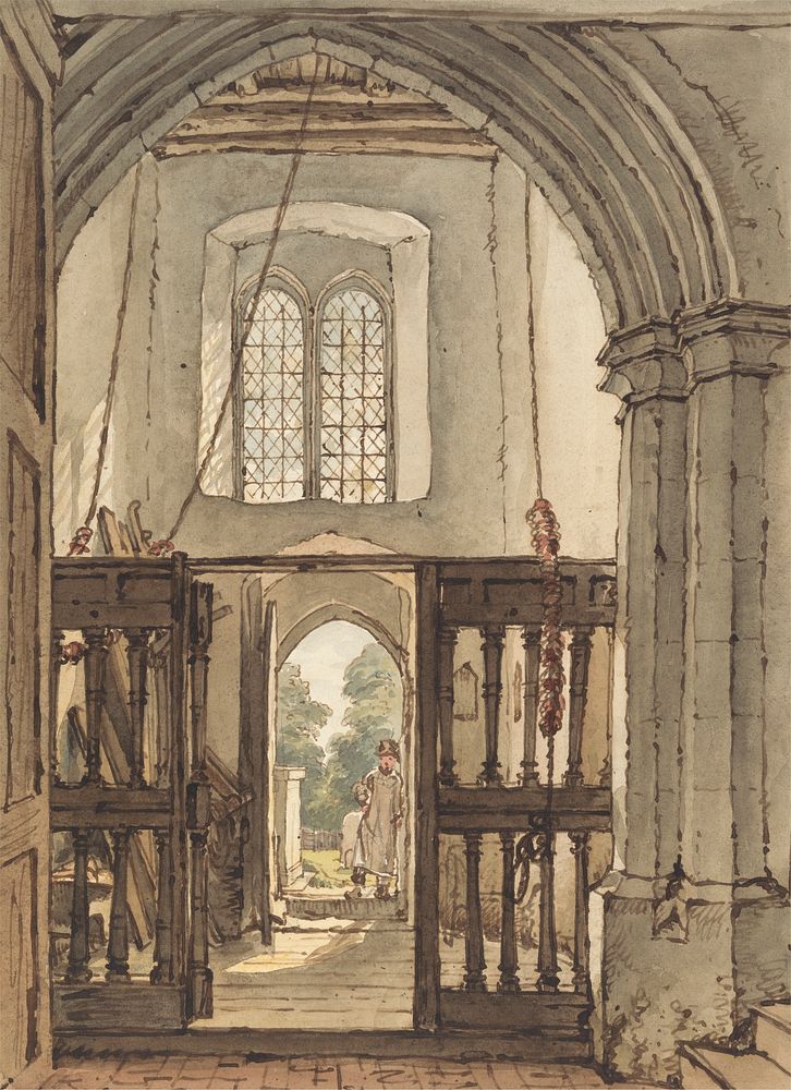 Interior of the Belfry, Bushey Church by William Henry Hunt