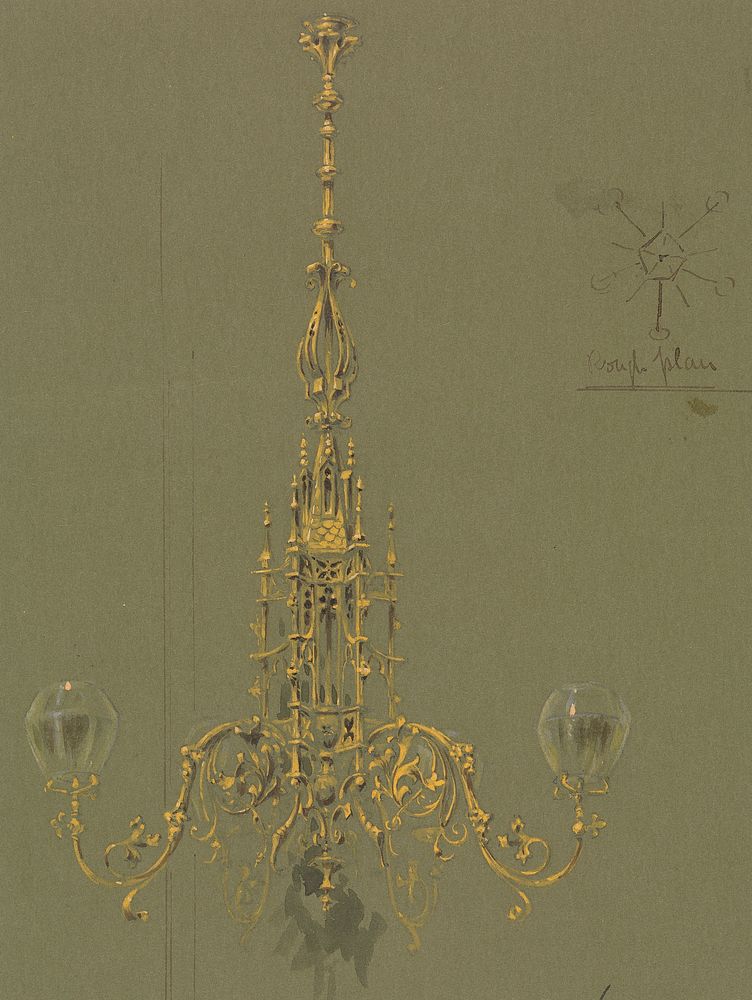 Designs executed for Jones and Willis, metal and wood-workers and church furniture manufacturers of Birmingham and London
