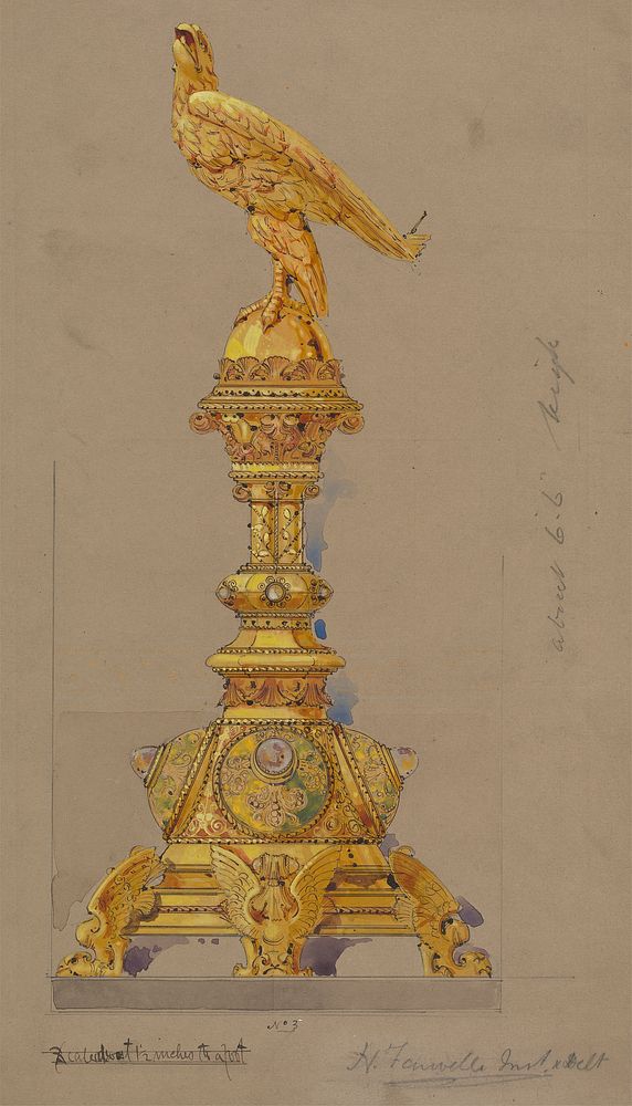 Designs executed for Jones and Willis, metal and wood-workers and church furniture manufacturers of Birmingham and London