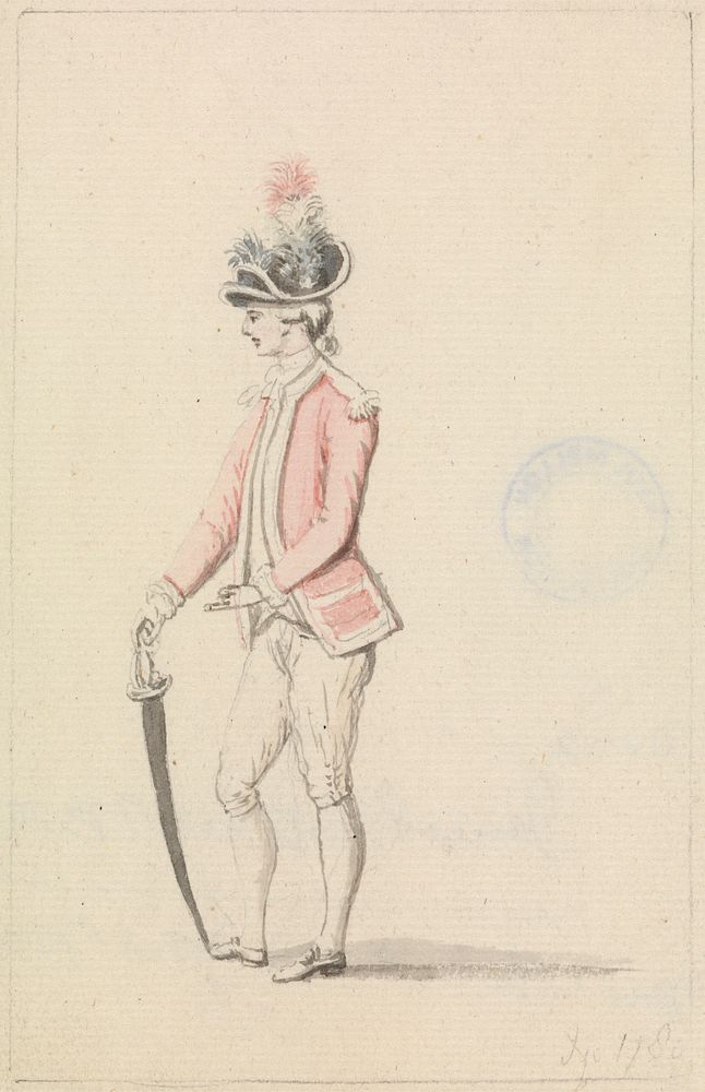 Officer with Cockade and Sword by James Roberts