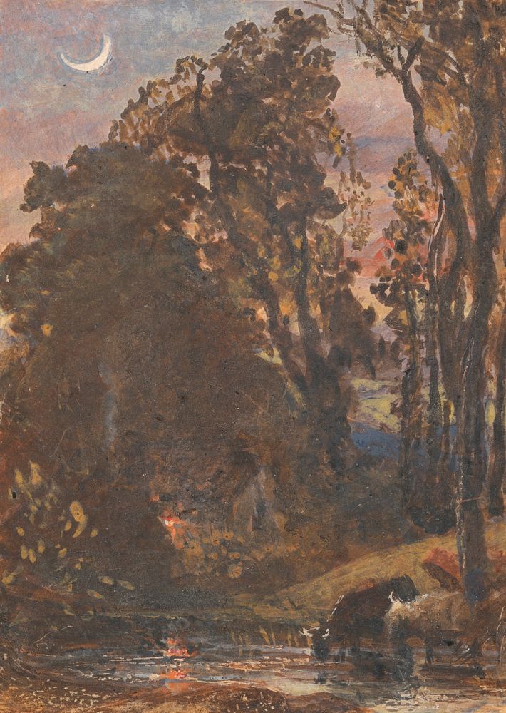 Evening, Cattle Watering by Samuel Palmer