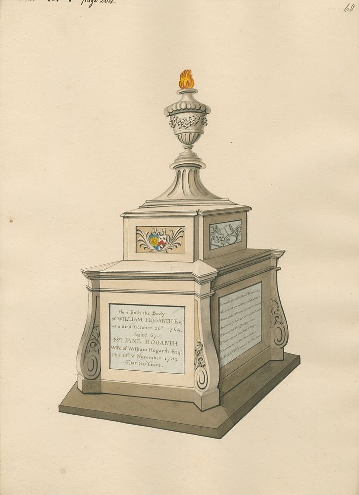 Tomb of William Hogarth and Mrs. Jane Hogarth from Chiswick