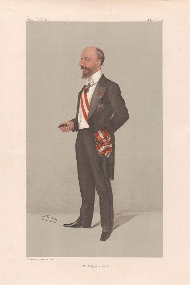 One of a set; VANITY FAIR, Ambassadors to England: The Belgian Minister, Count Charles De La Laing, 21 July 1904