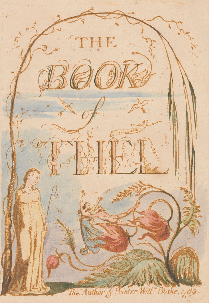 The Book of Thel, Plate 2, Title Page