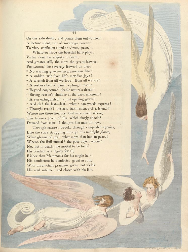 Young's Night Thoughts, Page 41, "One radiant Mark, the Deathbed of the Just" by William Blake.