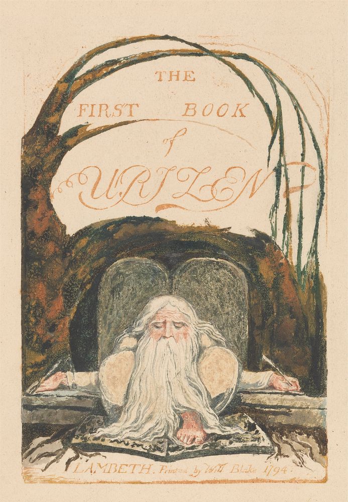 The First Book of Urizen, Plate 1, "The First Book of Urizen." (Bentley 1)