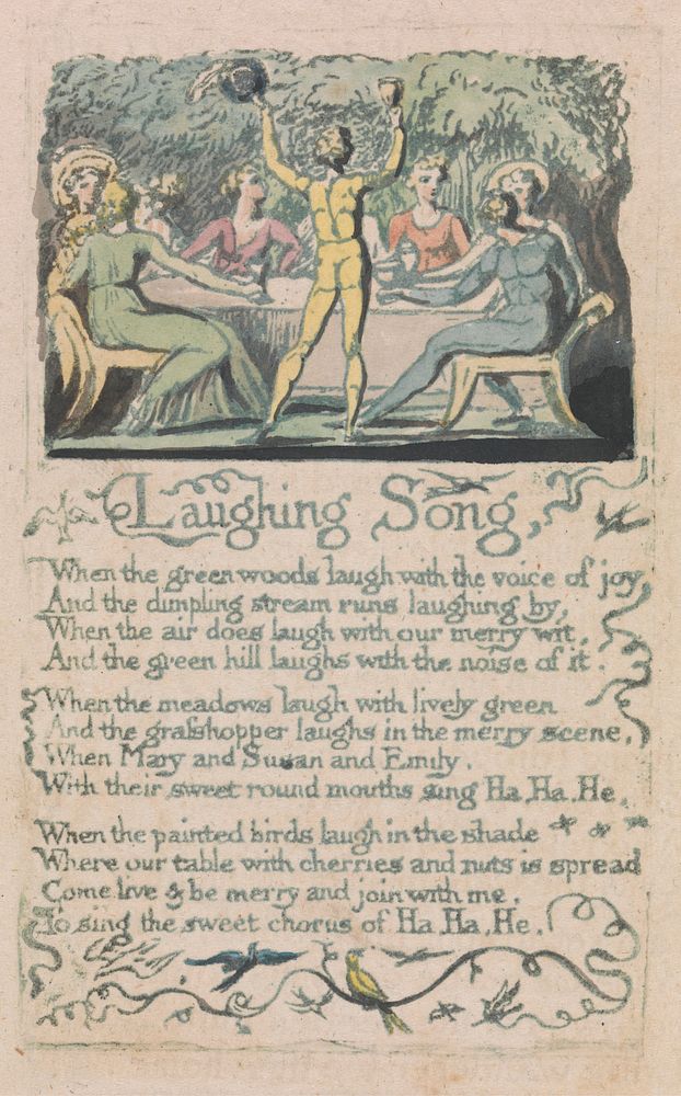 Songs of Innocence and of Experience, Plate 14, "Laughing Song" (Bentley 15) by William Blake