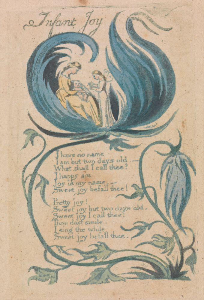 Songs of Innocence and of Experience, Plate 28, "Infant Joy" (Bentley 25) by William Blake
