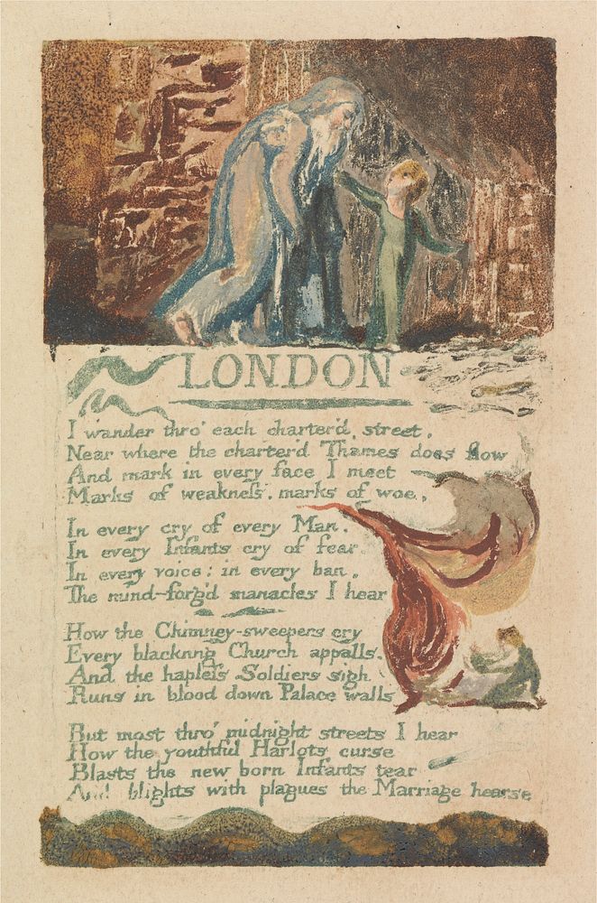 Songs of Innocence and of Experience, Plate 39, "London" (Bentley 46) by William Blake