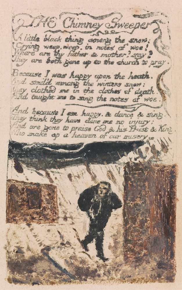 Songs of Innocence and of Experience, Plate 45, "The Chimney Sweeper" (Bentley 37) by William Blake