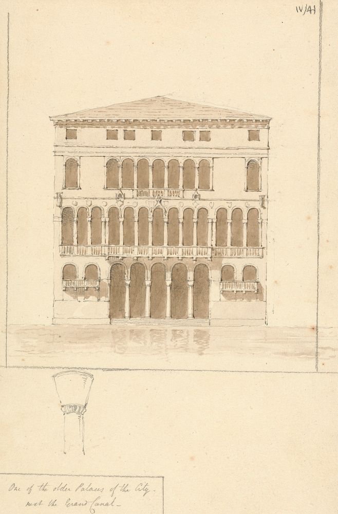 Study of an Older Palace in Venice by Sir Robert Smirke the younger
