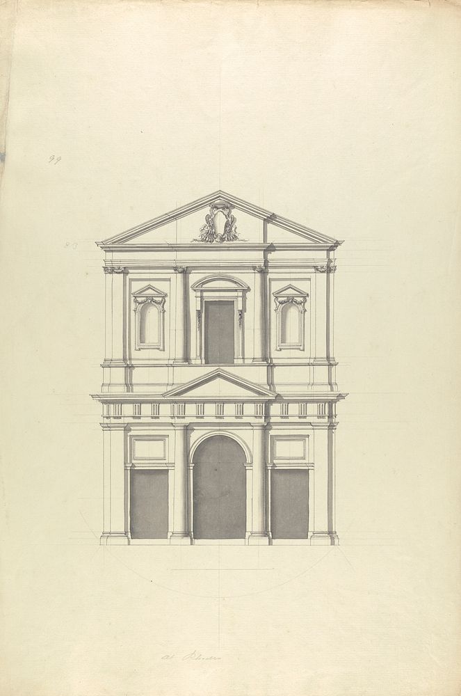Facade of a Baroque Church, Probably the Facade that Bernini Added to Pichetti's Chiesa da le Barberine in Rome in 1639