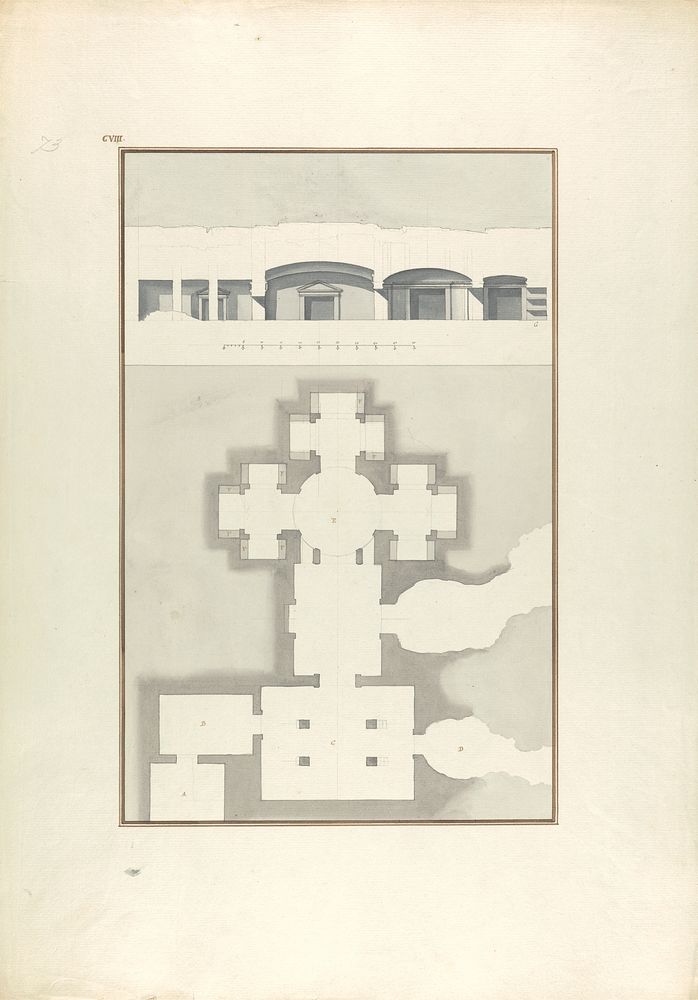 Plan and View of a Cave, Temple, or Tomb by Giovanni Battista Borra