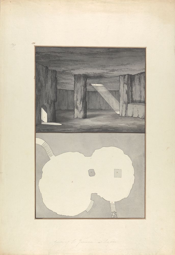 View and Plan of the Grotto of St. Jerome at Lydda (Lod) by Giovanni Battista Borra