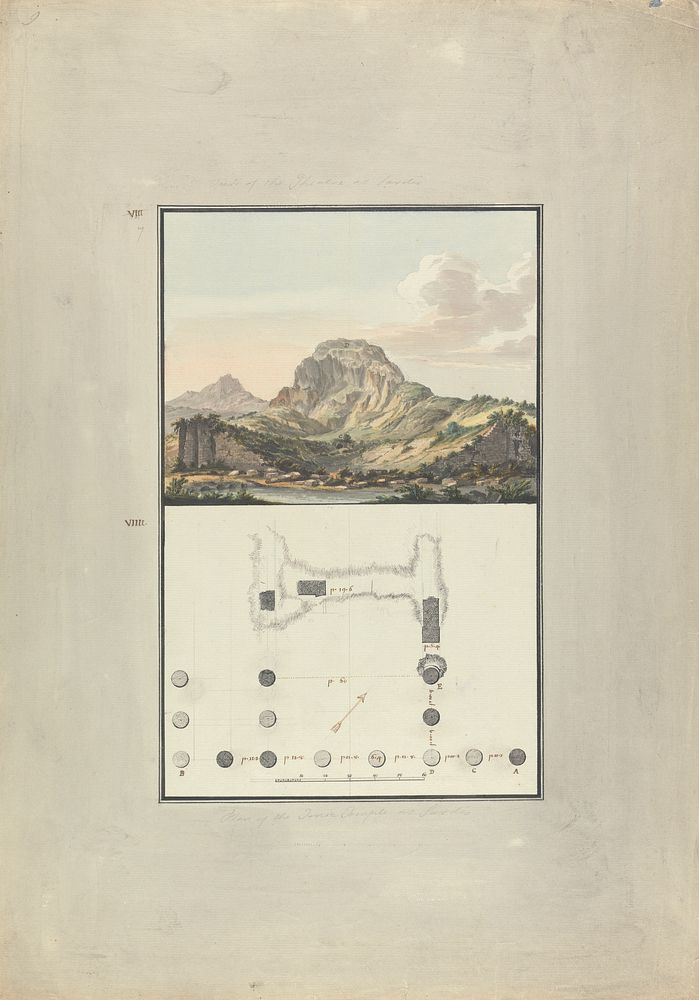 View of the Theater and Plan of the Ionic Temple at Sardis by Giovanni Battista Borra