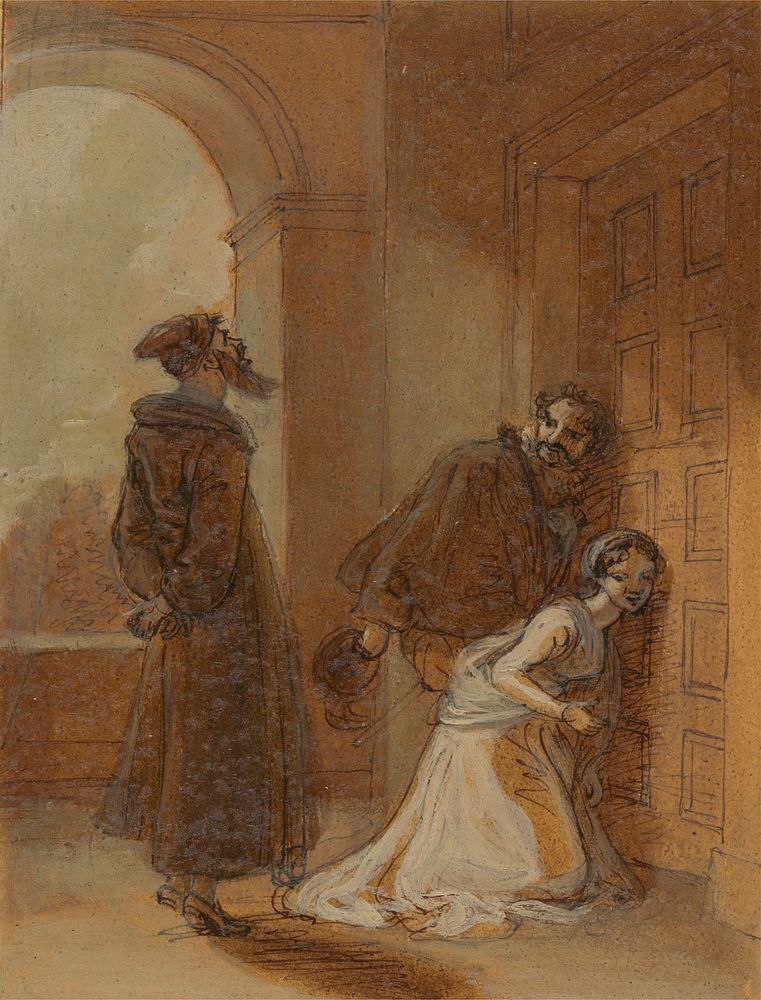 Feste, as Sir Topas, addressing Malvolio by Robert Smirke