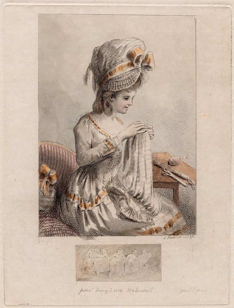 Young Woman Sewing