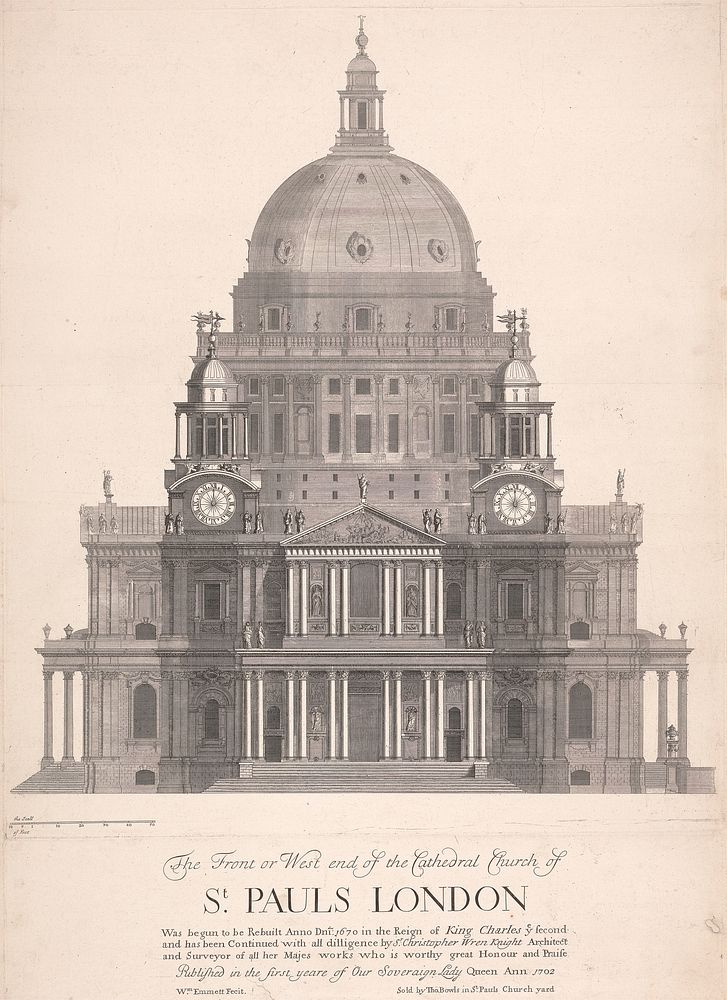 The Front or West End of the Cathedral Church of St. Pauls, London