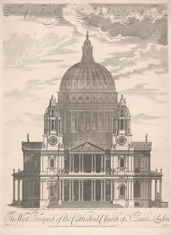 The West Prospect of the Cathedral Church of St. Pauls London