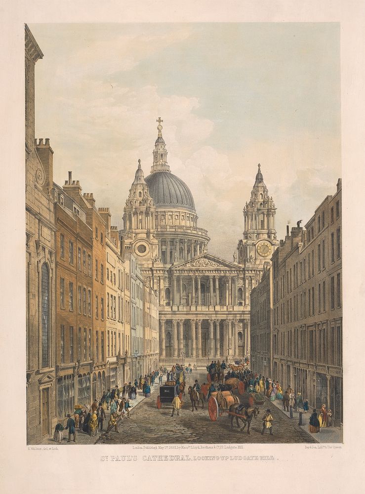 St. Paul's Cathedral, looking up Ludgate Hill