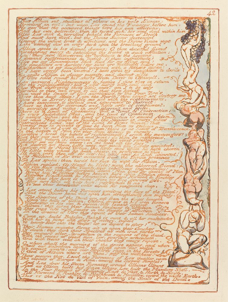 Jerusalem, Plate 42, "Thus Albion sat...." by William Blake