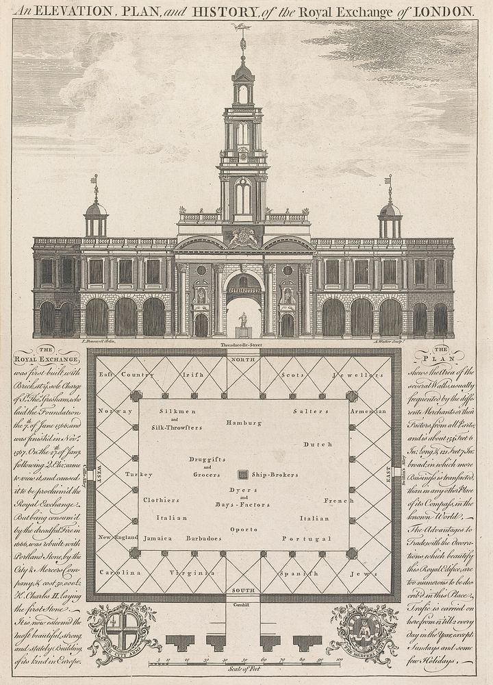 An Elevation, Plan, and History of the Royal Exchange of London