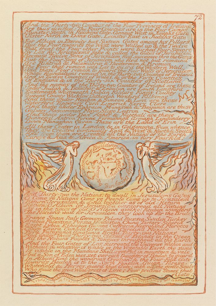 Jerusalem, Plate 72, "And the Thirty-two Counties...."