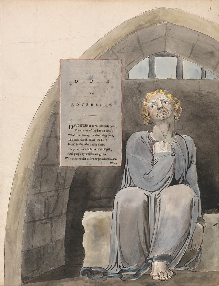 The Poems of Thomas Gray, Design 37, "Ode to Adversity." by William Blake. Original from Yale Center for British Art.