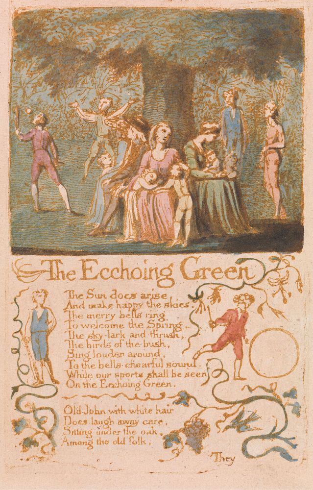 Songs of Innocence, Plate 10, "The Ecchoing Green" (Bentley 6)