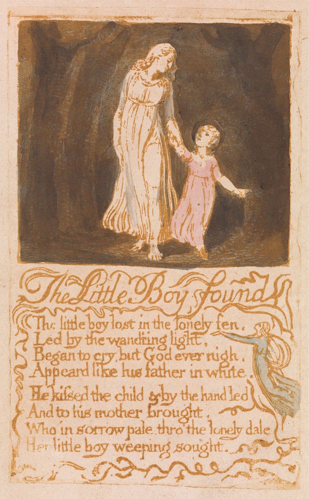 Songs of Innocence, Plate 20, "The Little Boy Lost" (Bentley 13) by William Blake