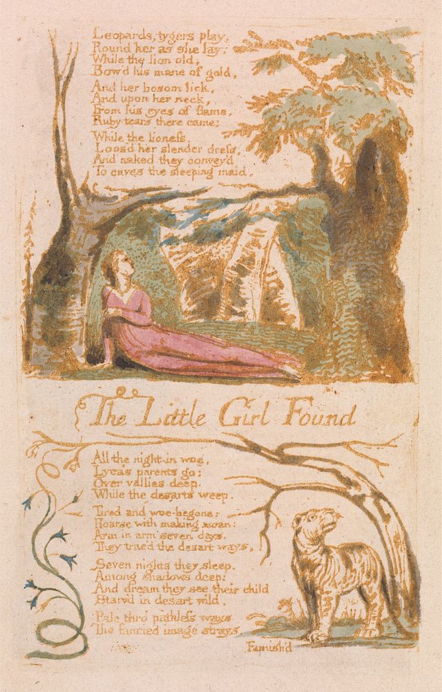 Songs of Innocence, Plate 6, "The Little Girl Found" (Bentley 35) by William Blake