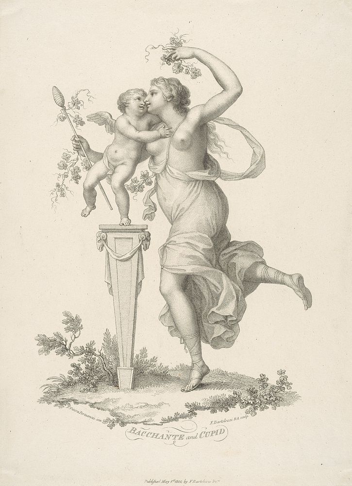 Bacchante And Cupid by Francesco Bartolozzi 