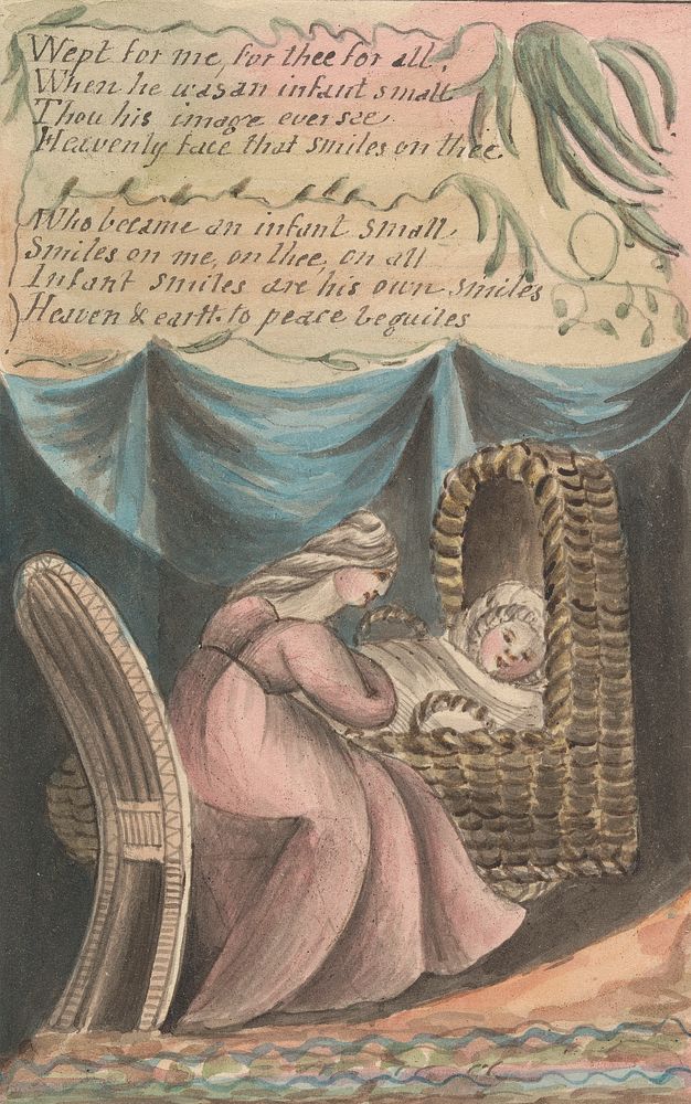 Songs of Innocence and Experience, pl. 25: 'A Cradle Song' pl. 2, 'Wept for me...' by unknown artist, after William Blake