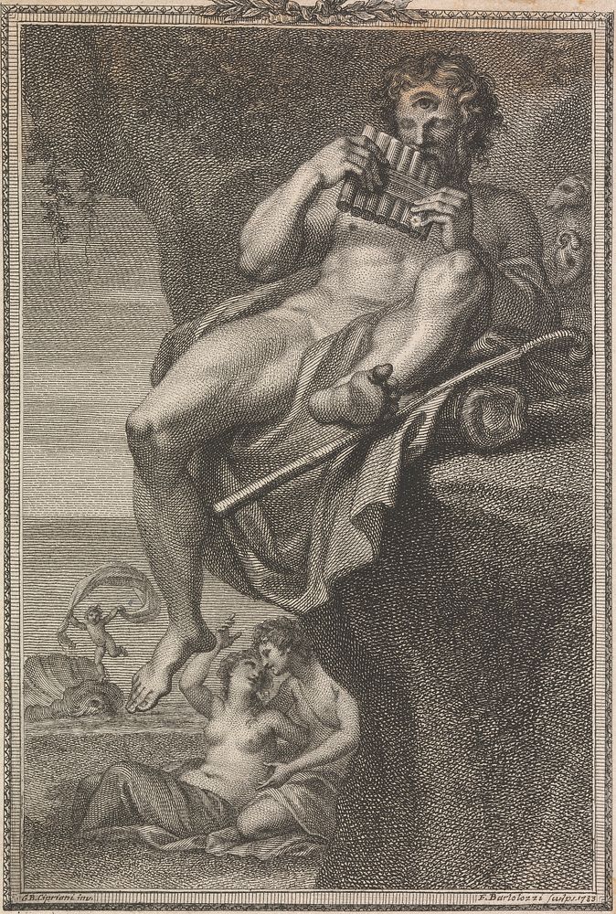 Polyhemus, Playing The Panpipes For Galatea by Francesco Bartolozzi