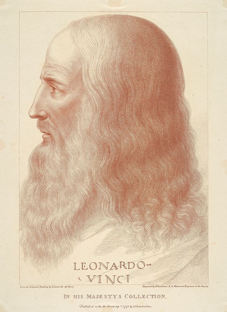 Portrait in Profile of Leonardo da Vinci by Francesco Bartolozzi 