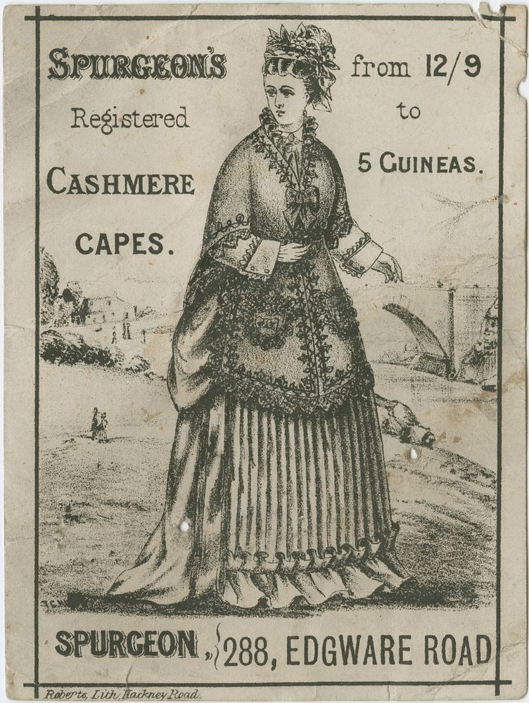 Spurgeon's : registered cashmere capes from 12/9 to 5 guineas.