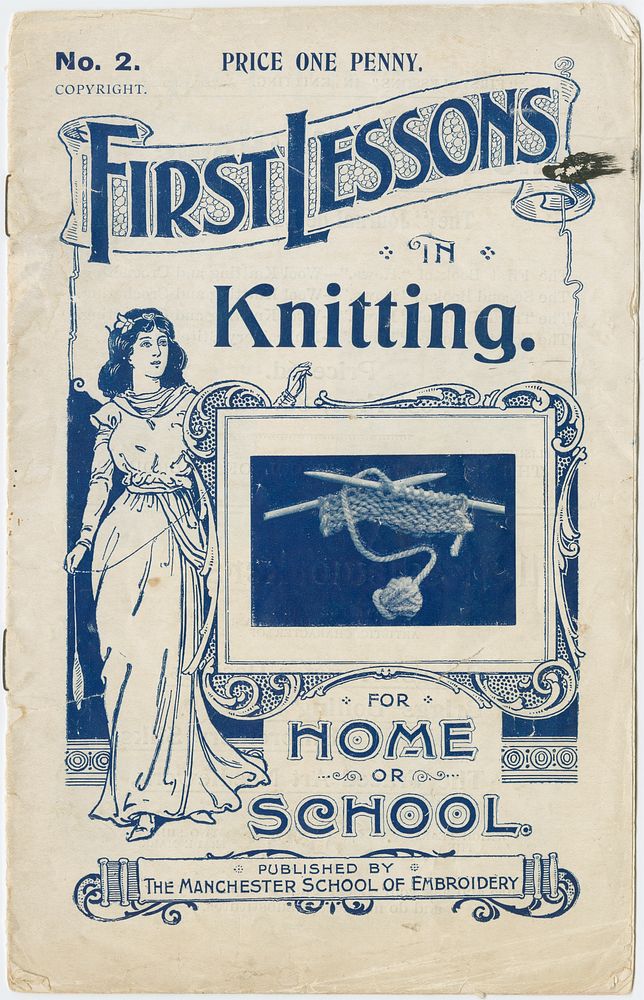 First lessons in knitting for home or school.