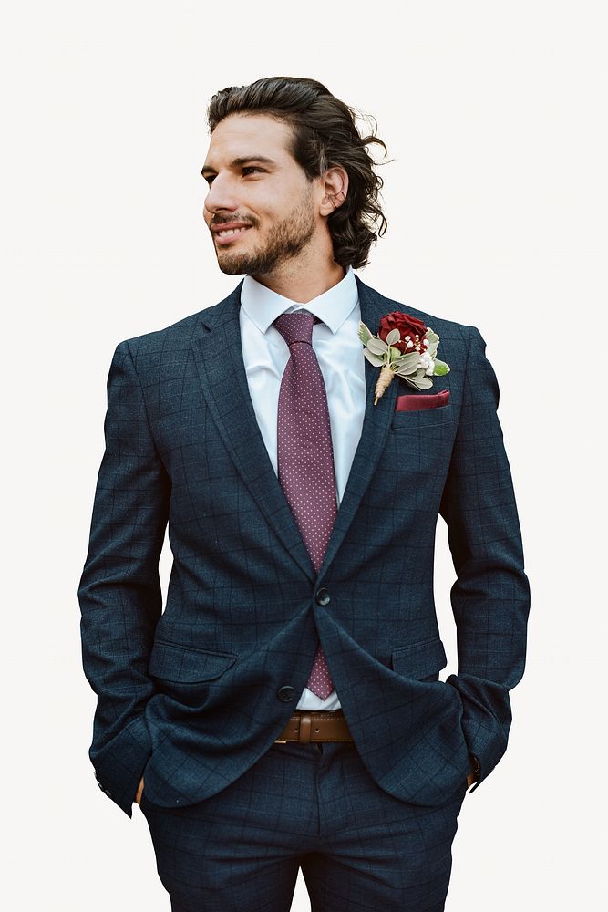 Handsome groom, isolated image
