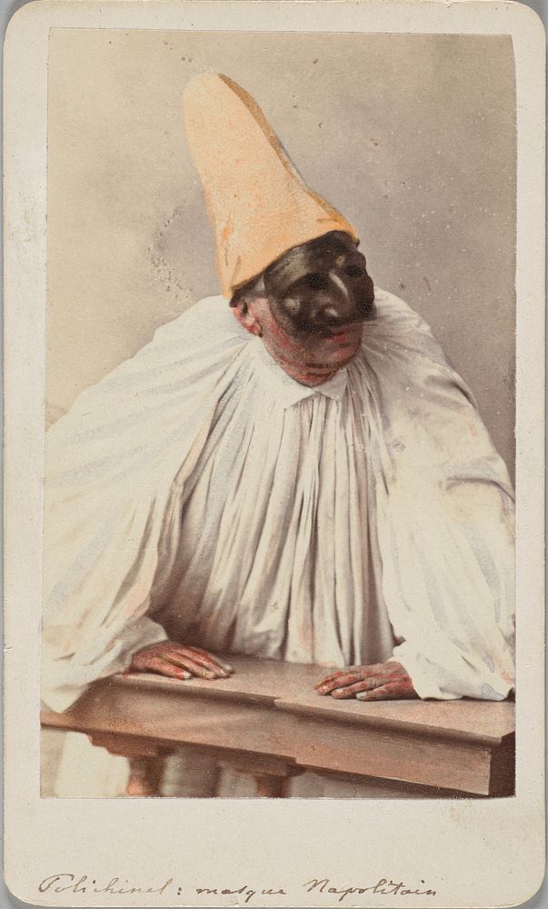 [Studio Portrait: Man Wearing Carnival Mask, Venice] by unknown (Italian)