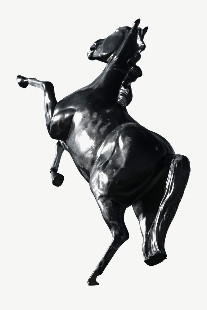 Horse statue collage element psd