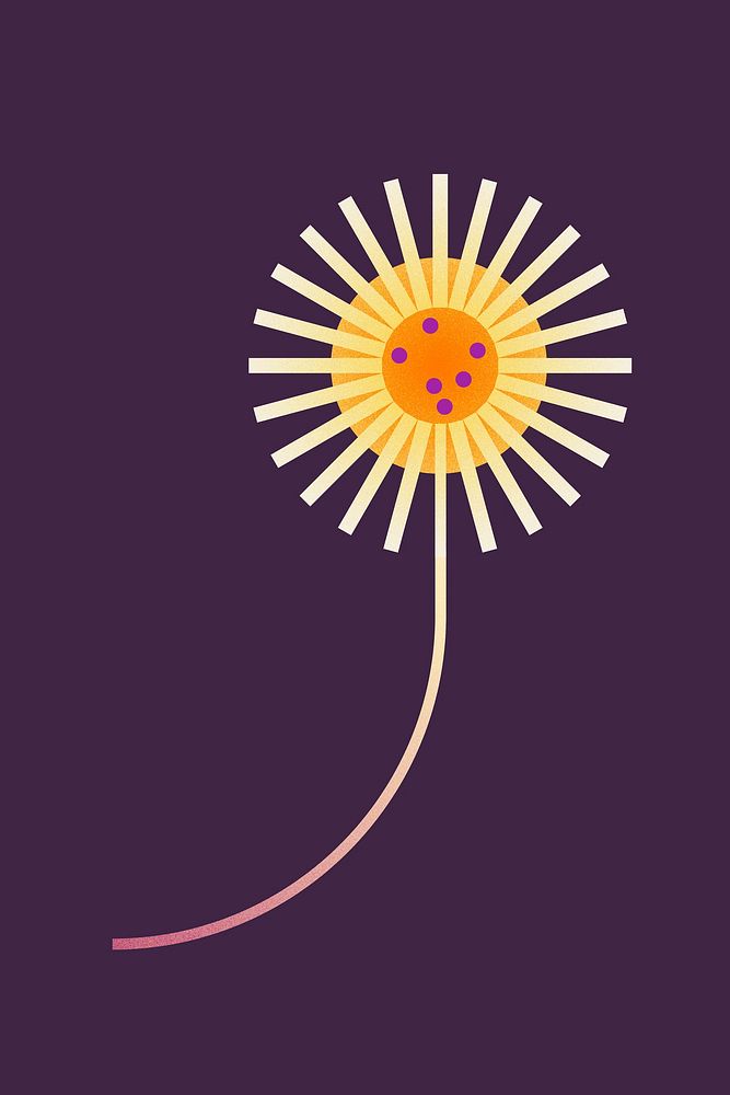 Geometric dandelion flower illustration vector