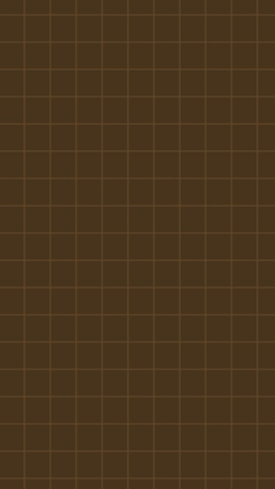Brown grid pattern mobile wallpaper vector