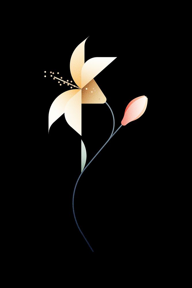 Geometric lily flower illustration vector
