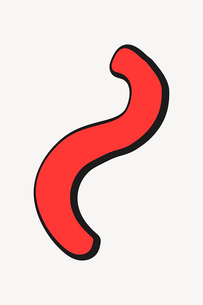 Red squiggly shape vector